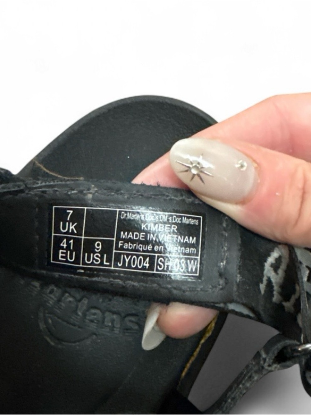 Black Women’s Dr. Martens Platform Sandals with Yellow Stitching - Picture 5 of 5
